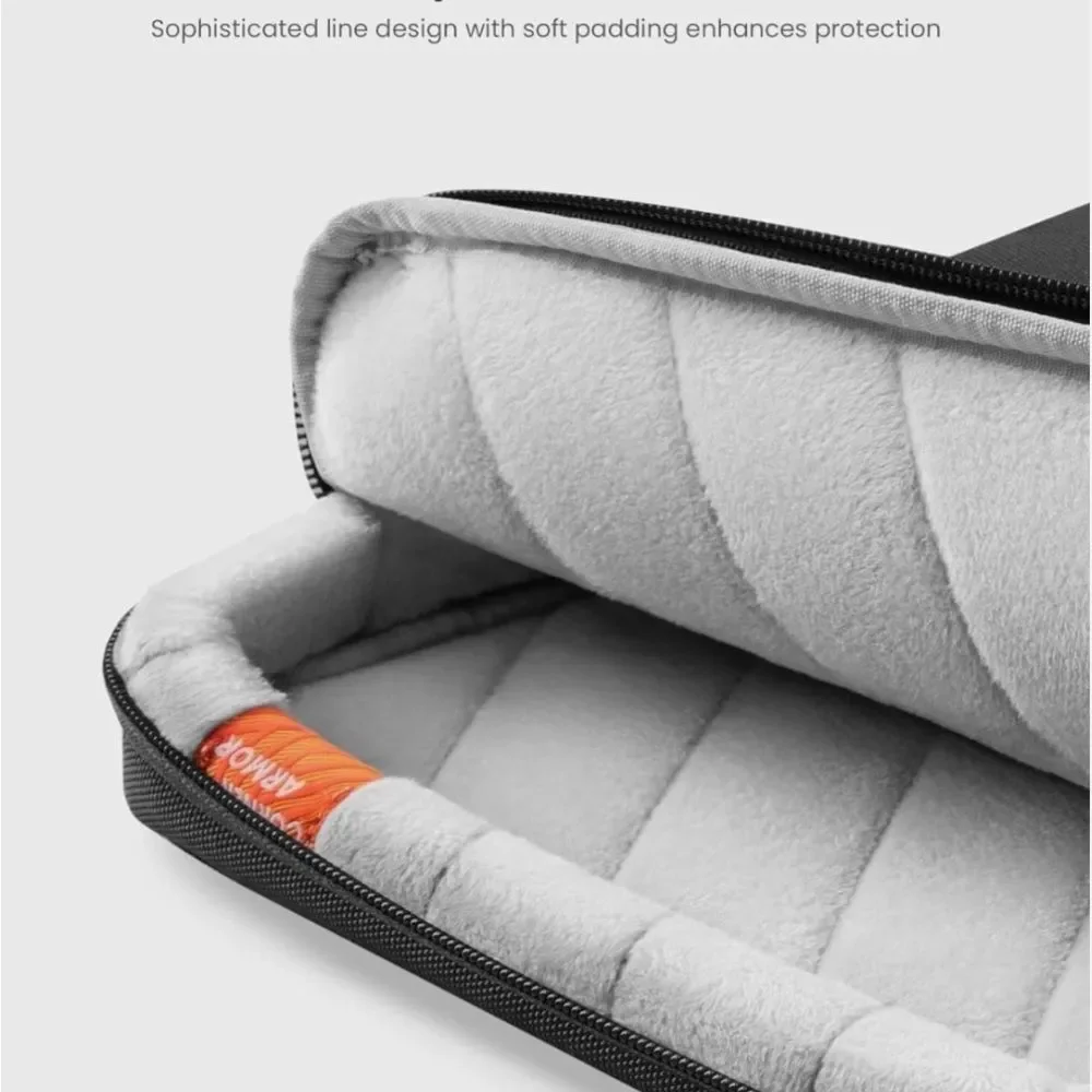 Tomtoc Black Protective Laptop Sleeve Case Zip Around Padded